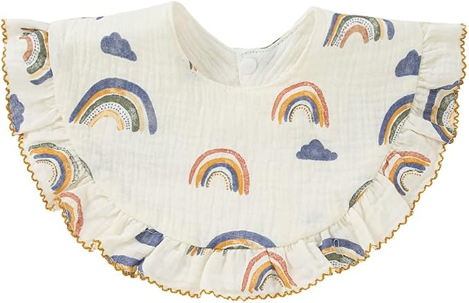 Nishine 4 pcs Unisex Baby Muslin Bandana Drool Bibs 360 Degree Rotatable Cotton - Image 4