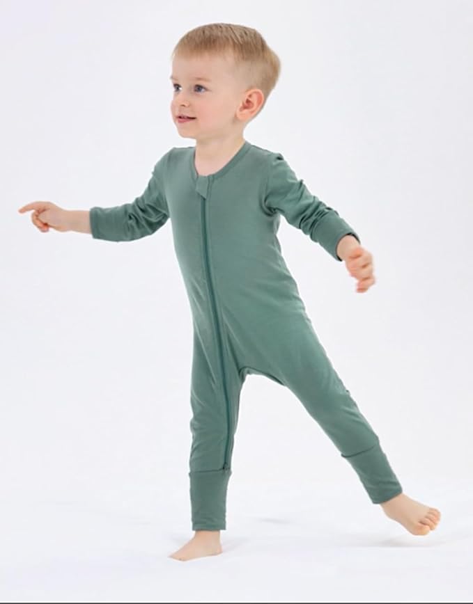 JunNeng 2 Pack Footless Long/Short Sleeve Baby Romper - Image 2