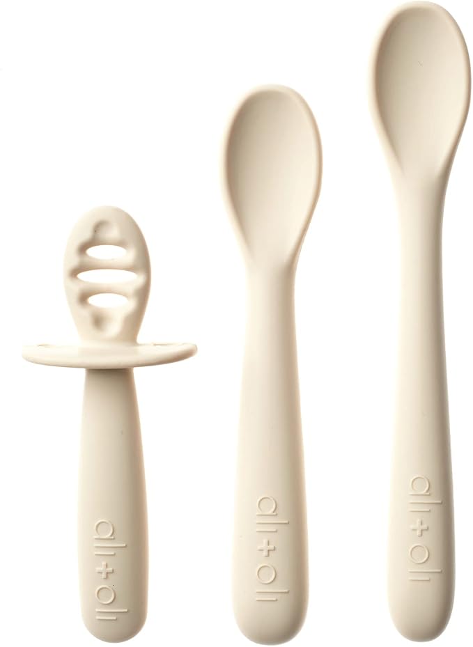 Ali+Oli 3pc Silicone Spoon Set for Baby - Image 2