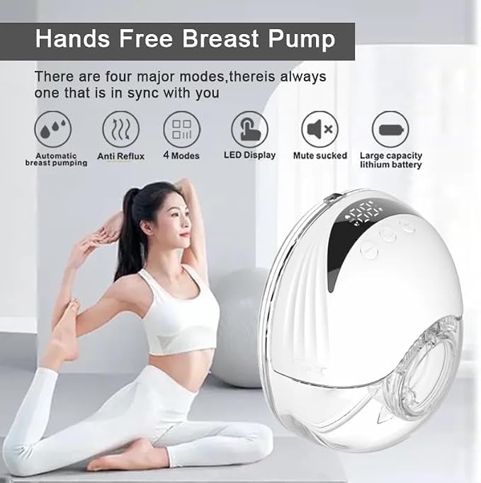 Wearable Electric Breast Pump, Variable Frequency, 4 Modes, Anti-Backflow Design - Image 9