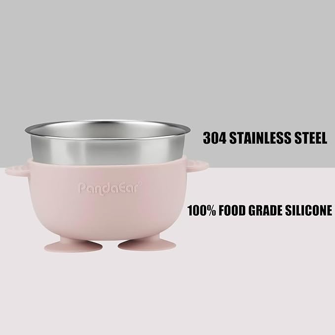 PandaEar 6-in-1 Stainless Steel Baby Feeding Set | Divided Suction Plate - Image 4