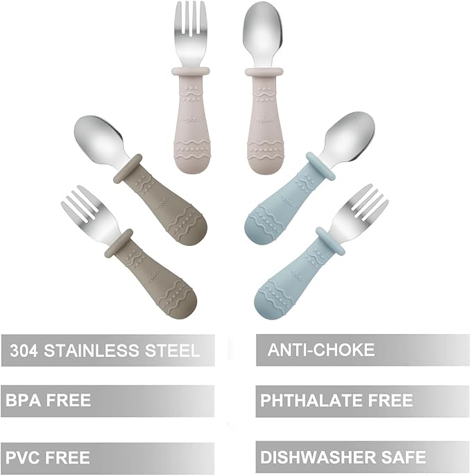 PandaEar Toddler Utensils, 6 Pack Kids Spoons and Forks, 18/8 Stainless Steel & - Image 2