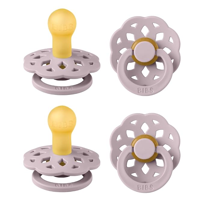 BIBS Boheme Pacifier 4-Pack. BPA Free Dummy Pacifier, Round Nipple. Natural by BIBS