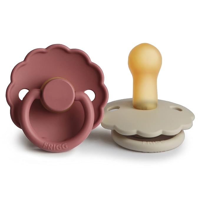 FRIGG Daisy Natural Rubber Baby Pacifier | Made in Denmark | BPA-Free 2-Pack by mushie