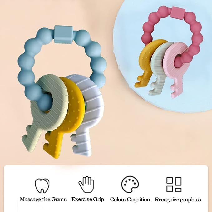 Baby Keys Teether Toys, Silicone Teething Toys - Image 5