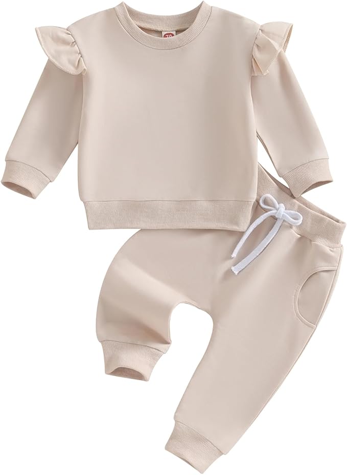 Fernvia Toddler Baby Girl Clothes 3 6 9 12 18 24 Months Fall Outfits Solid Long by Fernvia
