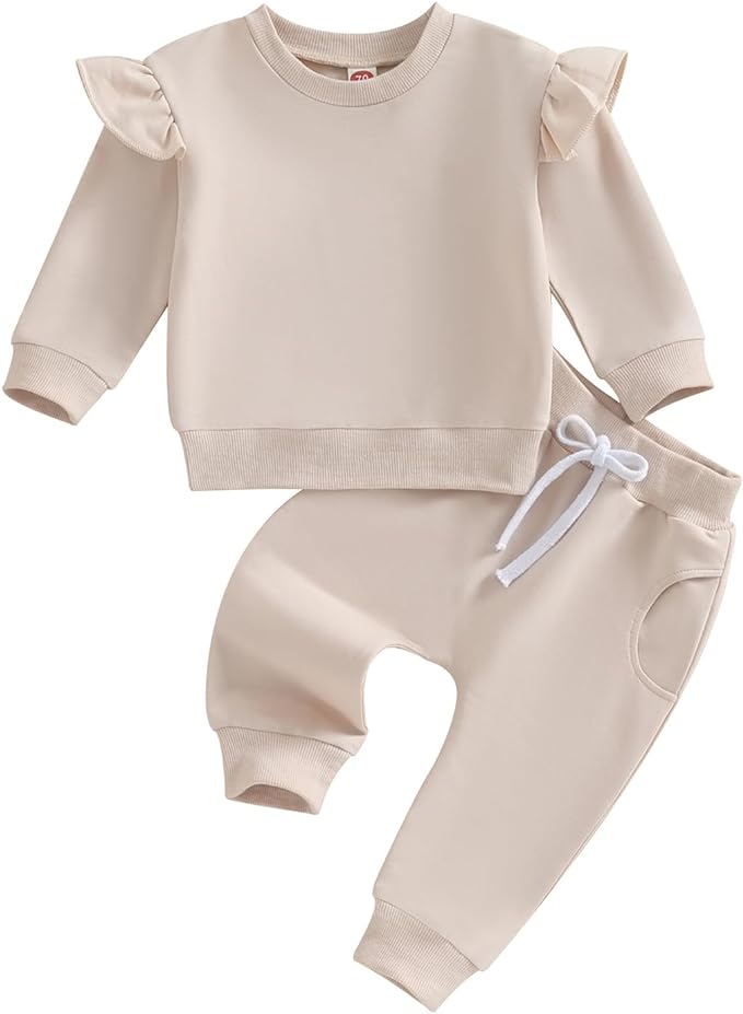 Fernvia Toddler Baby Girl Clothes 3 6 9 12 18 24 Months Fall Outfits Solid Long by Fernvia