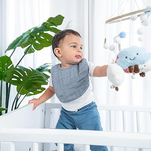 Comfy Cubs Muslin Bibs for Babies, Drool and Teething Bib, Adjustable Snaps - Image 2