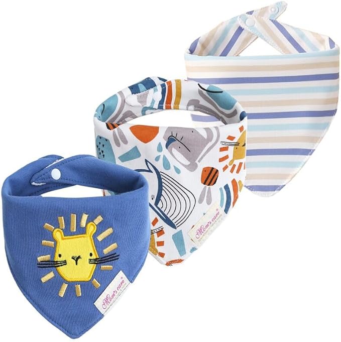 JN&LULU 3 Pack Newborn Baby Bibs Bandana Drool Bibs by JNLULU