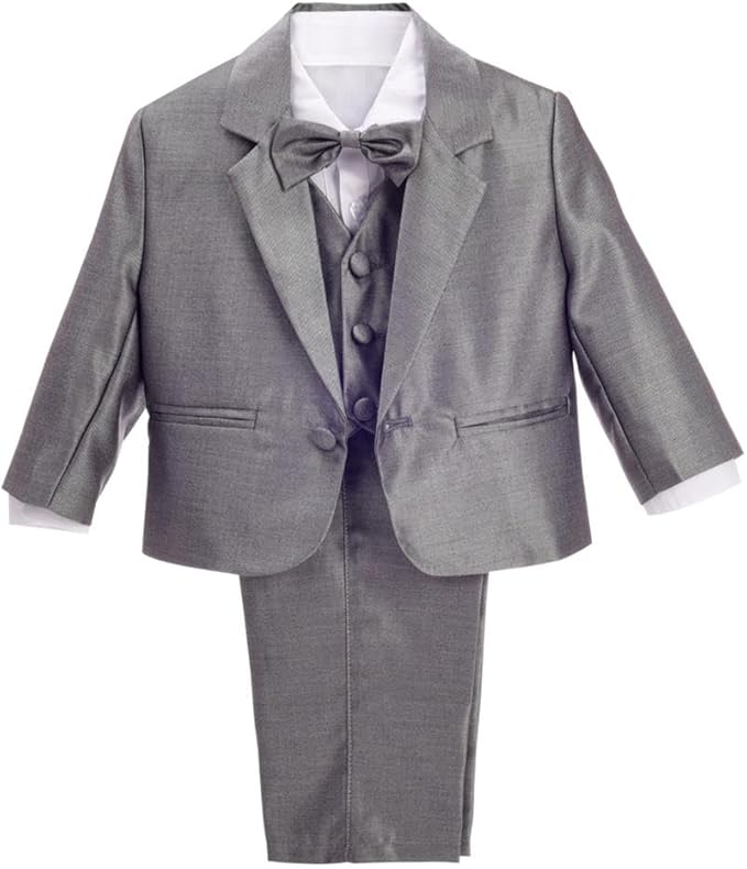 Dressy Daisy Baby Toddler Boy 5 Pcs Set Formal Tuxedo Suits No Tail Wedding by DressyDaisy
