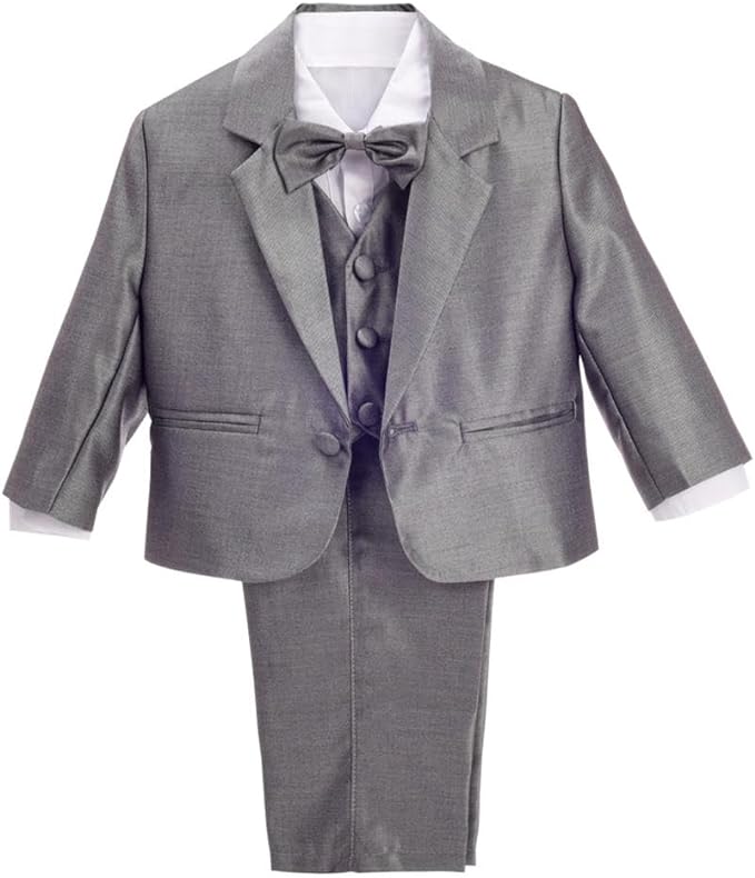 Dressy Daisy Baby Toddler Boy 5 Pcs Set Formal Tuxedo Suits No Tail Wedding by DressyDaisy