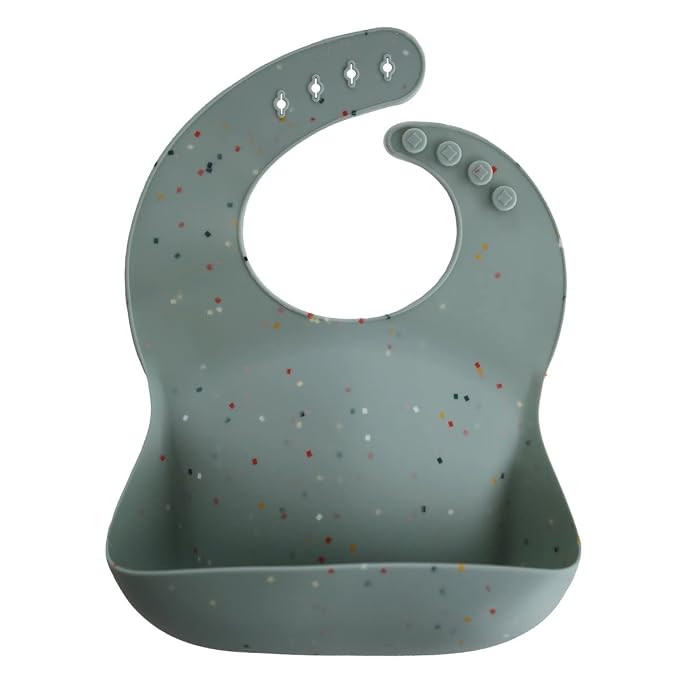 mushie Silicone Baby Bib | Adjustable Fit Waterproof Bibs - Image 4