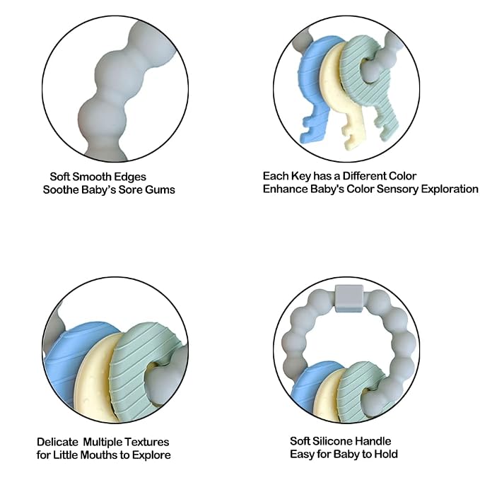 Baby Keys Teether Toys, Silicone Teething Toys - Image 4