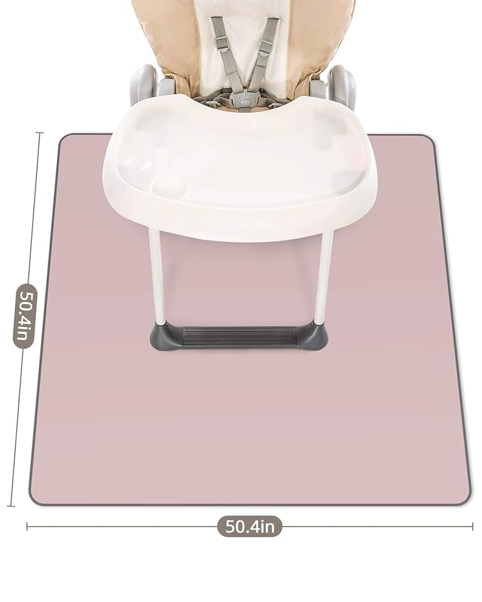 Blissful Diary Baby Splat Mat for Under High Chair, 50.4 x 50.4 Inch Wipeable - Image 3