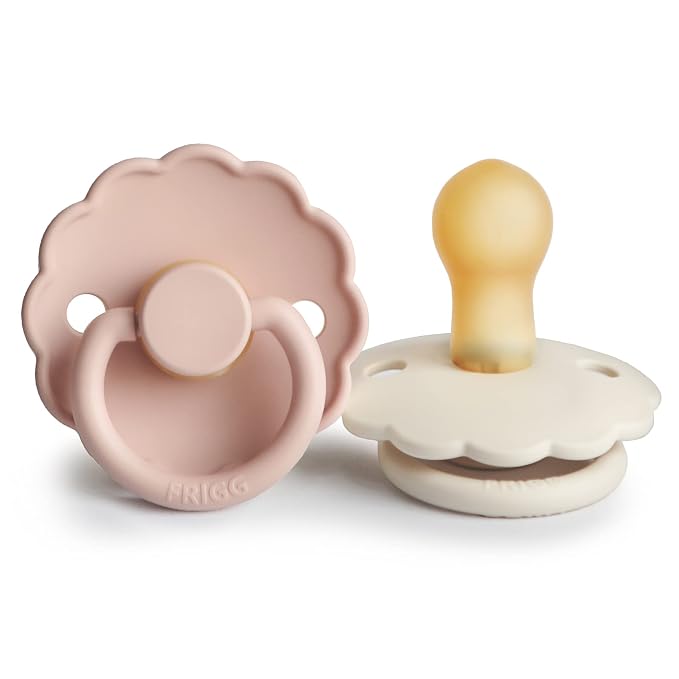 FRIGG Daisy Natural Rubber Baby Pacifier | Made in Denmark | BPA-Free 2-Pack by mushie