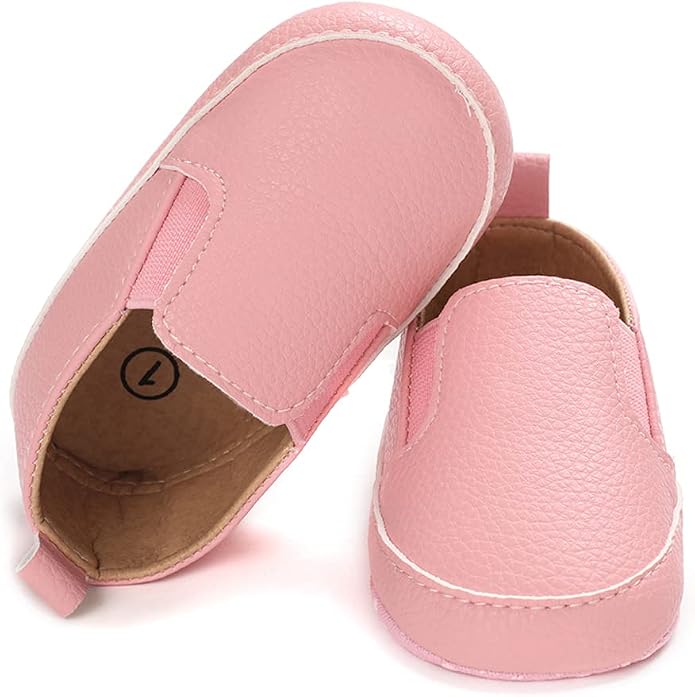 LONSOEN Baby Girls Boys Loafers Prewalker Dress Crib Shoes - Image 4