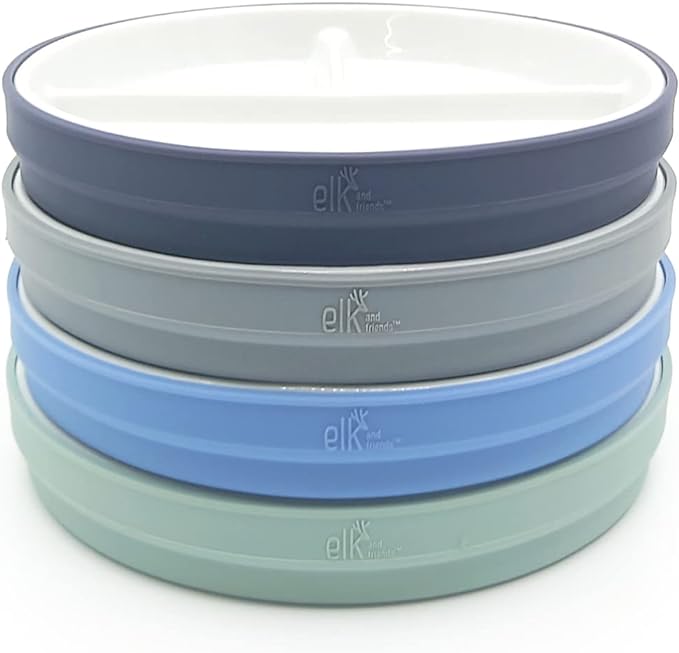 Elk and Friends Kids 6.7” Porcelain Divided Plates by ElkandFriends