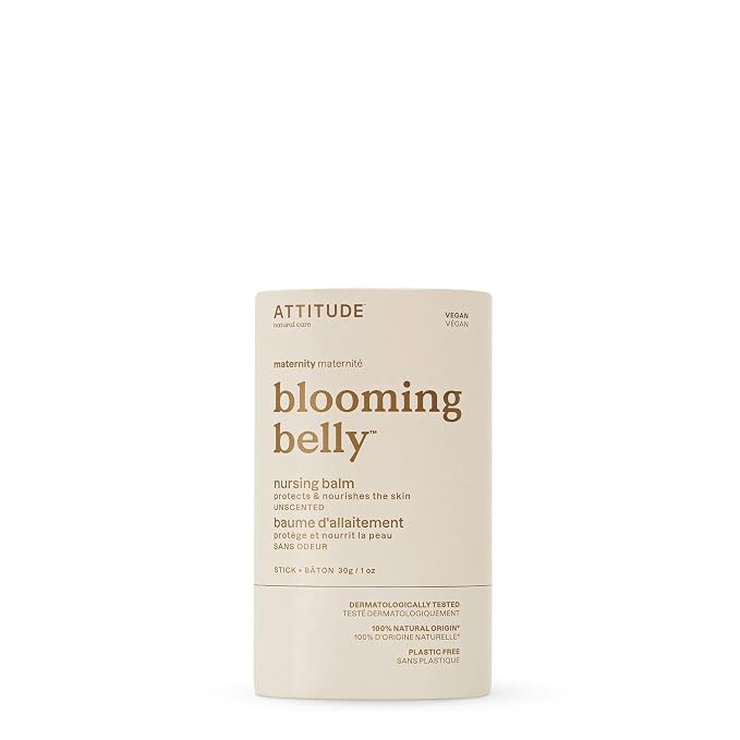 ATTITUDE Plastic-Free Nursing Balm Bar, Safe by ATTITUDE