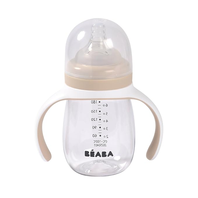 BEABA 2-in-1 Baby Bottle to Transition Sippy Cup, No Spill Sippy Cup, Includes - Image 2