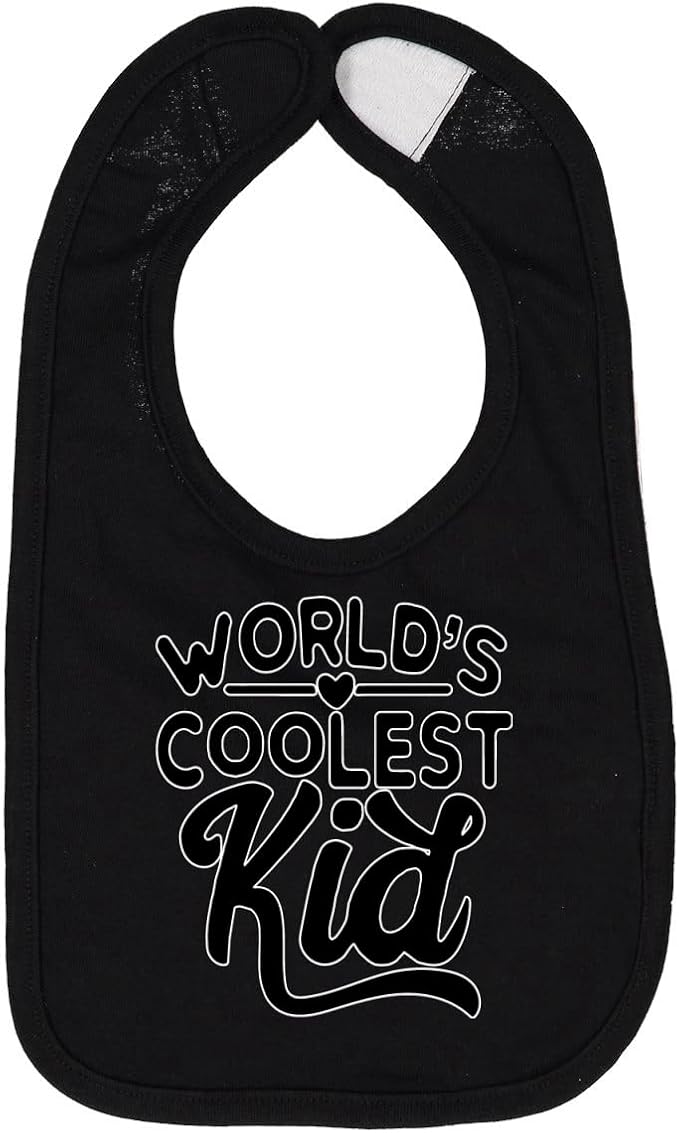 World's Coolest Kid Funny Cute Humor Infant Premium Jersey Baby Bib by WildBobby