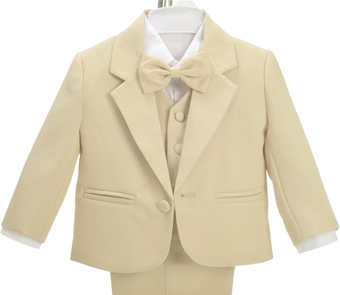 Dressy Daisy Baby Toddler Boy 5 Pcs Set Formal Tuxedo Suits No Tail Wedding - Image 4