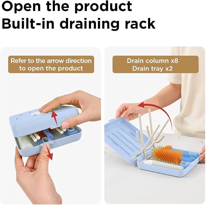 YOTIME Travel Bottle Brush, Travel Bottle Cleaner Kit - Image 4