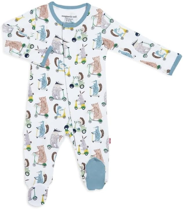 Magnetic Me Boys Modal Magnetic Baby Footie Pajamas | Silky Soft Modal Fabric | by magneticme
