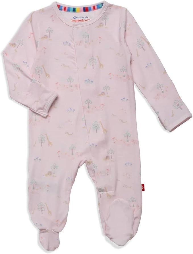 Magnetic Me Girls Modal Magnetic Baby Footie Pajamas | Silky Soft Modal Fabric by magneticme