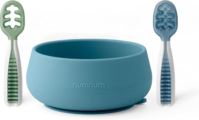 NumNum Baby Bowl & 2 Pack GOOtensils Baby Spoons, Suction Bowls by NumNum