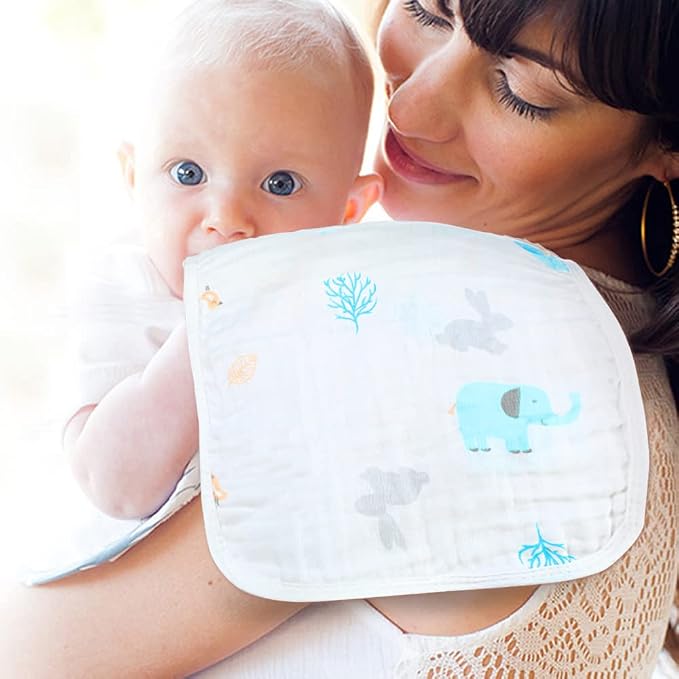 Yoofoss Muslin Burp Cloths for Baby 10 Pack 100% Organic Cotton Baby Washcloths - Image 3