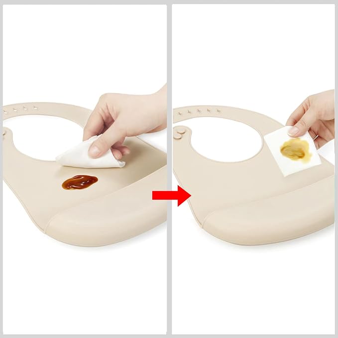 PandaEar 3 Pack Waterproof Silicone Baby Bibs| Super Thin Light Weight Feeding - Image 7