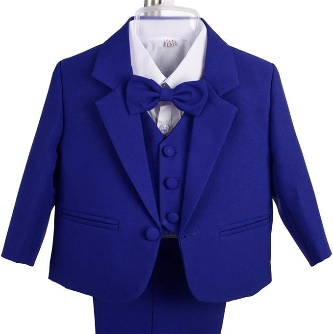 Dressy Daisy Baby Toddler Boy 5 Pcs Set Formal Tuxedo Suits No Tail Wedding - Image 4