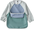 GZMM Waterproof Baby Bibs, Infant Toddler Long Sleeve Feeding Bib by GZMM