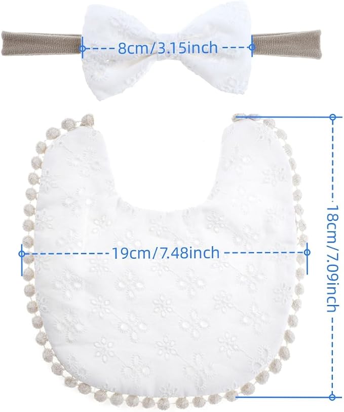 Baby Girls Floral Print Bibs, Reversible Burp Cloth Set - Image 5