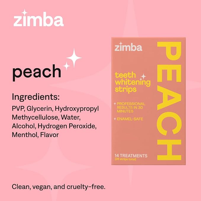 Zimba Teeth Whitening Strips Vegan Whitening Strip Enamel Safe Teeth Whitening - Image 7