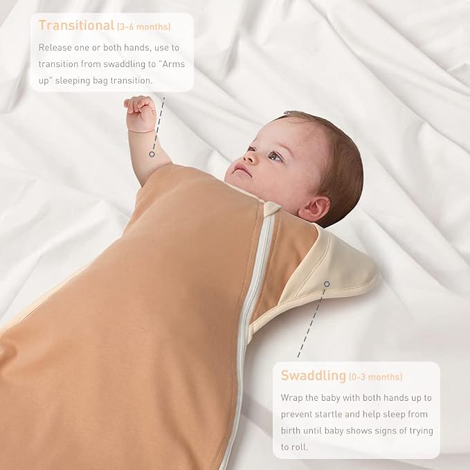 Premium Soft Cotton Swaddle Blanket Sleep Sack Arms Up Design 2 Packs 3-6 Months - Image 4