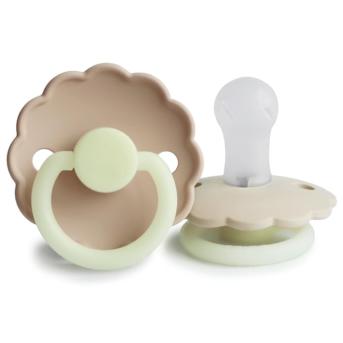 FRIGG Daisy Night SilkySoft Silicone Baby Pacifier | Made in Denmark | BPA-Free by mushie