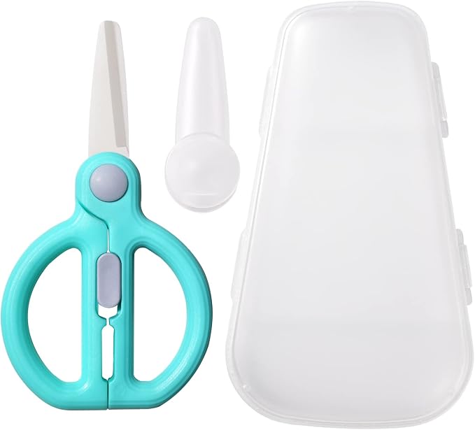 Baby Food Scissors with Travel Case, Ceramic Food Scissors Kids, Toddler by Artenny