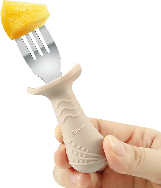 PandaEar Baby Toddler Fork and Spoon Utensil Set, 6 Pack Silicone Stainless - Image 6