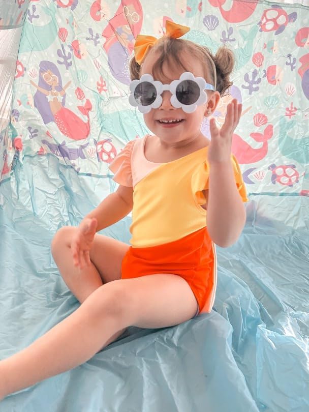 Toddler Girl Baby Ruffles Mermaid Fish Scale Swimsuit One Piece Swimwear - Image 3
