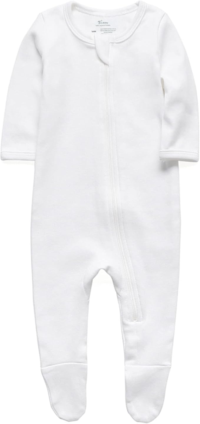 O2 BABY Baby Boys Girls Organic Cotton Zip-Front Sleeper Pajamas, Footed Sleep by O2BABY