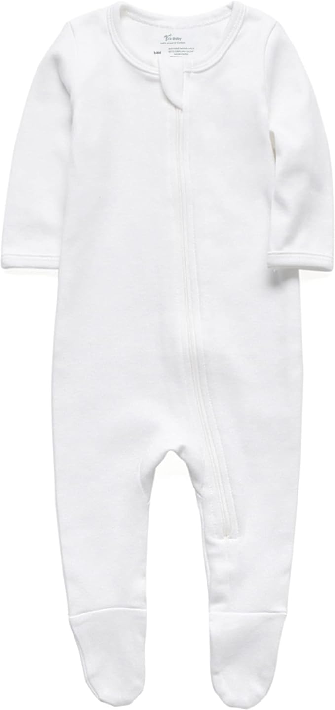 O2 BABY Baby Boys Girls Organic Cotton Zip-Front Sleeper Pajamas, Footed Sleep by O2BABY