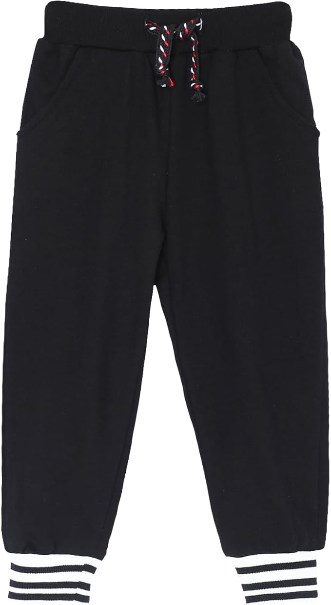 HILEELANG Toddler Boys Cotton Jogger Sweatpants 3 Pack, Soft Adjust Elastic - Image 7