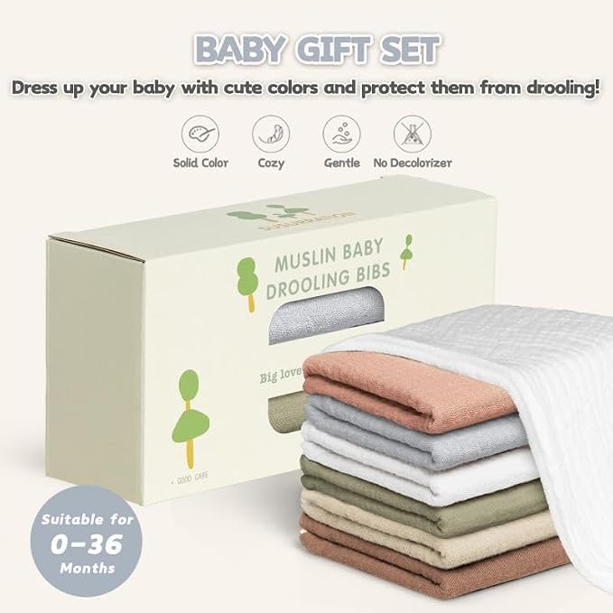 Susurration Muslin Baby Drool Bibs 6Pack Soft Triangular Adjustable Baby - Image 6