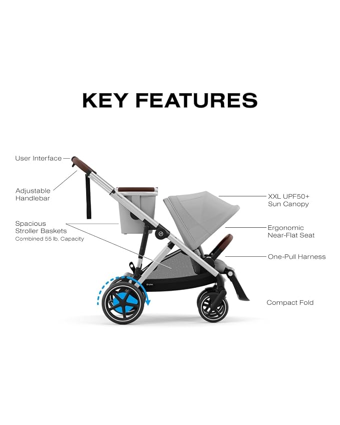 Cybex e-Gazelle S Electronic Assist Stroller – Gazelle S Single-to-Double - Image 5
