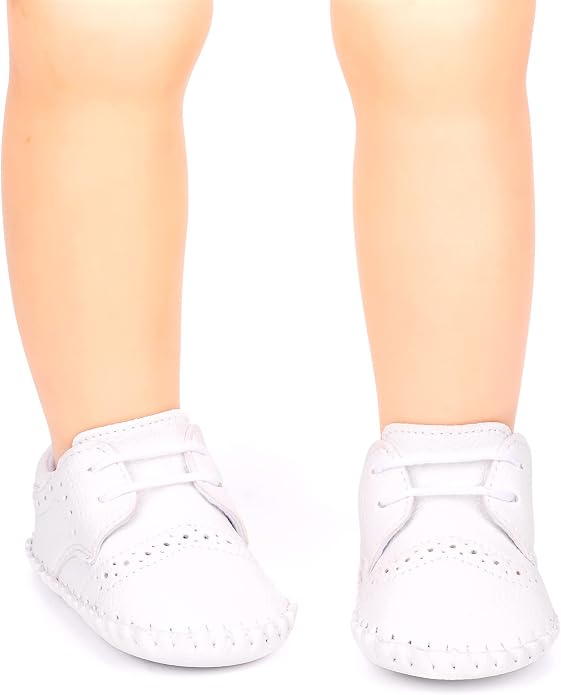 LONSOEN Baby Girls Boys Loafers Prewalker Dress Crib Shoes - Image 7