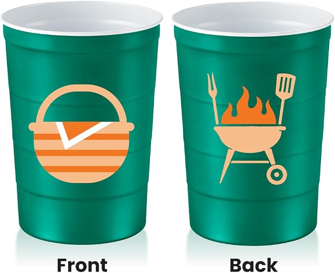 16 oz. Party Cup Summer BBQ Grill Picnic Design - Image 2