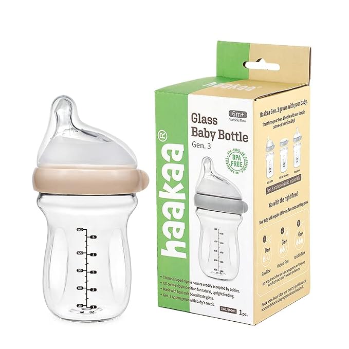 Haakaa Generation 3 Glass Baby Bottle 6 oz/160 ml, 1 PK - Image 6