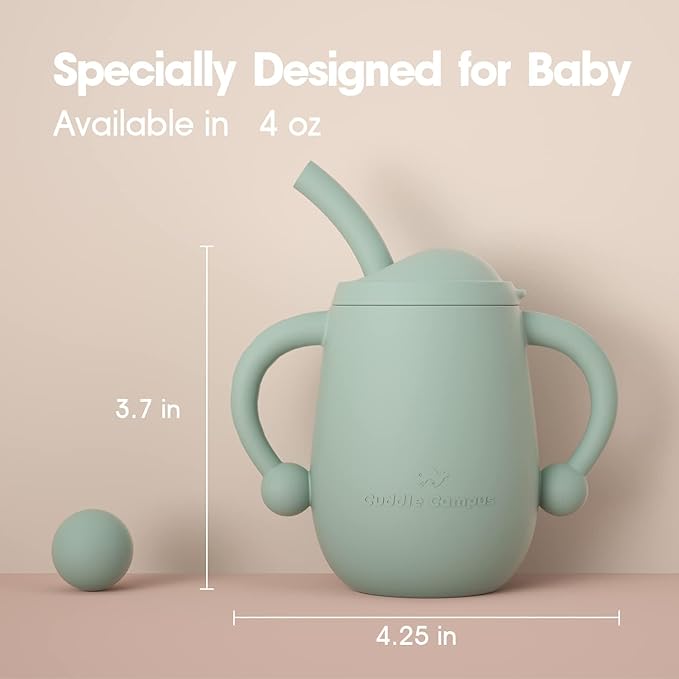 Cuddle Campus Pack of 2 Silicone Baby Training Cup, Shatterproof Toddler Sippy - Image 2