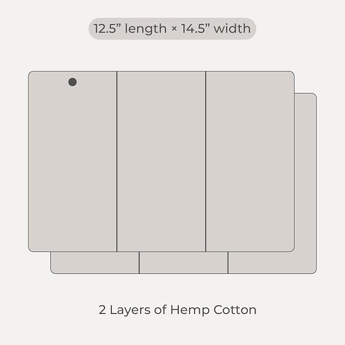 Hemp Prefold Inserts with Snap - Image 5